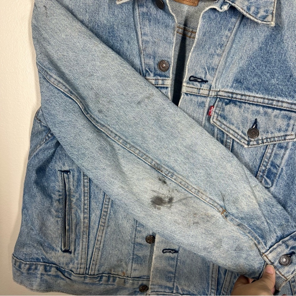 Vintage 80s 90s Levis Denim Trucker Jacket Mens Size 40 Blue USA Made 70506 - Picture 6 of 14